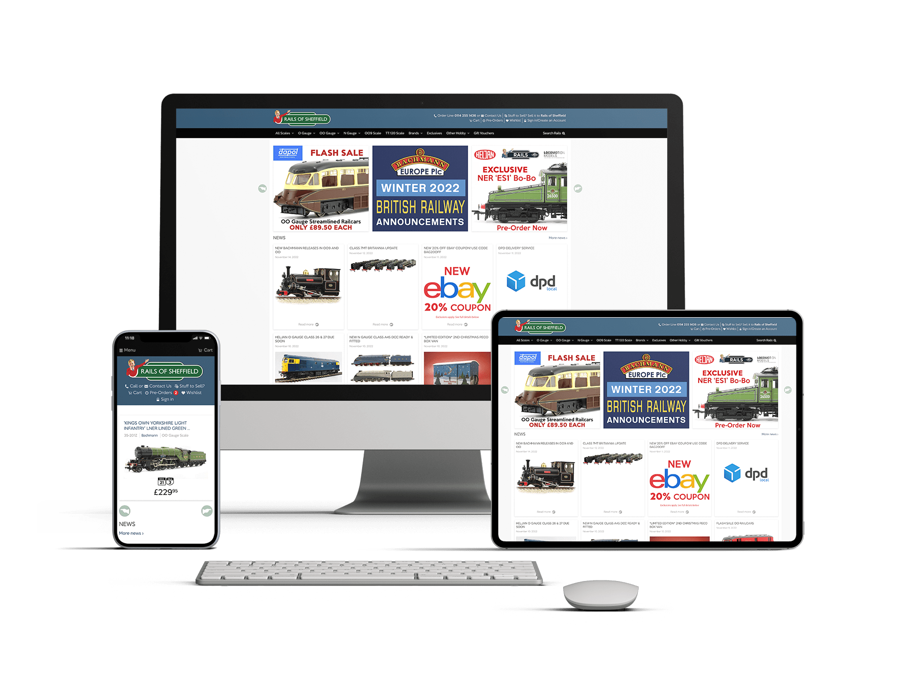 Exert e-commerce developed by Little Fire Digital. The Rails of Sheffield website complete with Pre-Orders system.