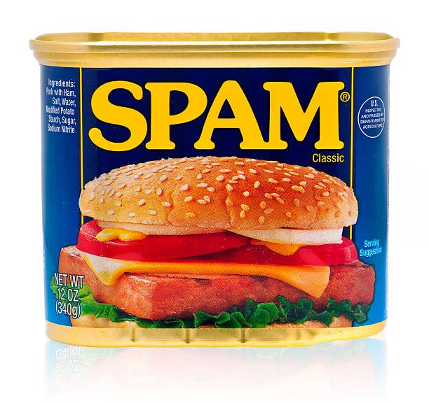 A can of SPAM - used to describe unwanted digital messaging