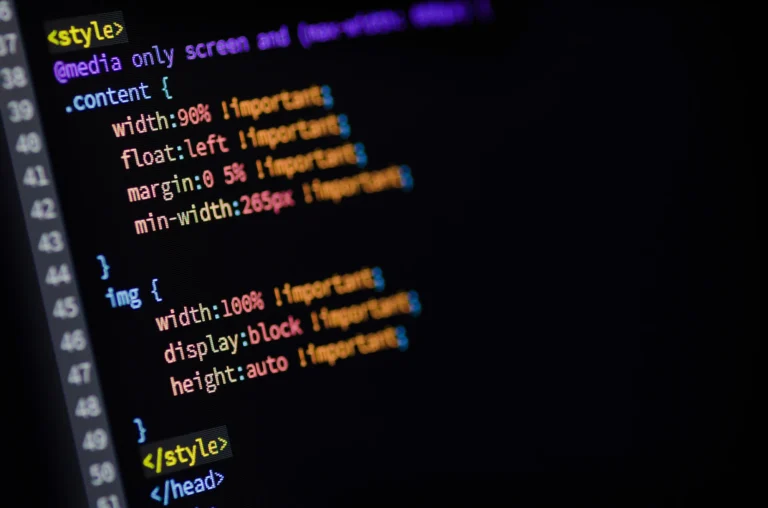 A sample of CSS code