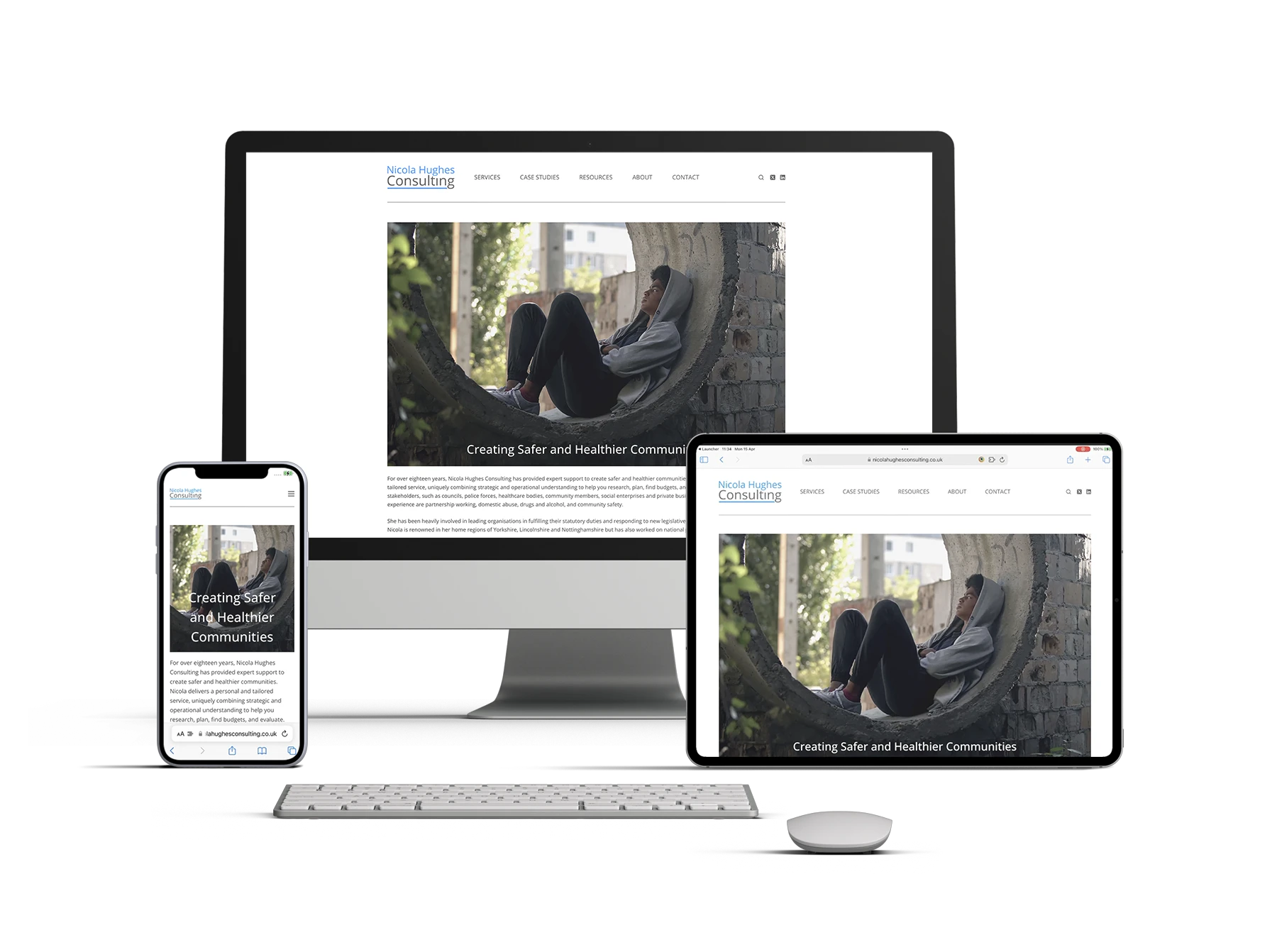 Nicola Hughes Consulting website mockup