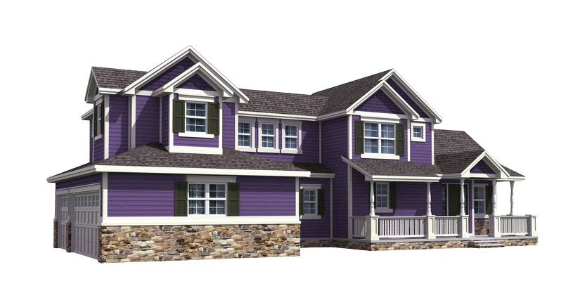 A purple house
