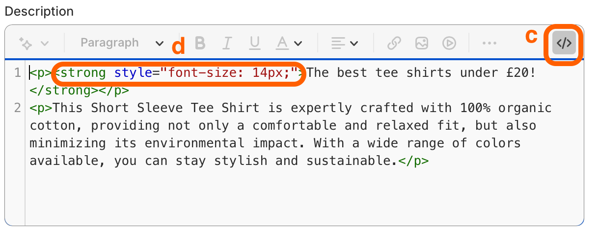 Editing HTML in Shopify